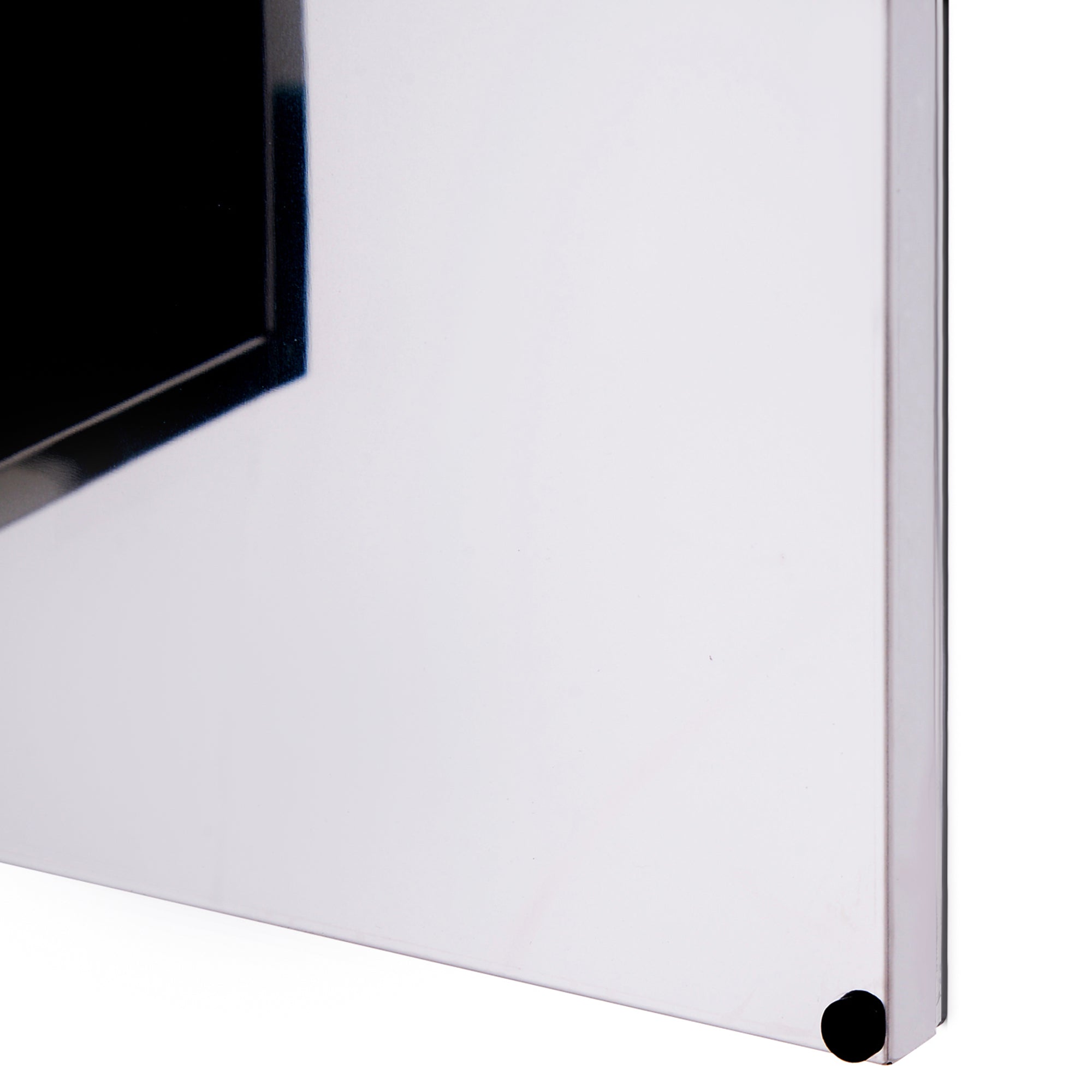 Bathroom Mirror Cabinet in Stainless Steel with Door, Bathroom Cabinet with 2 Shelves, 55x14x30cm