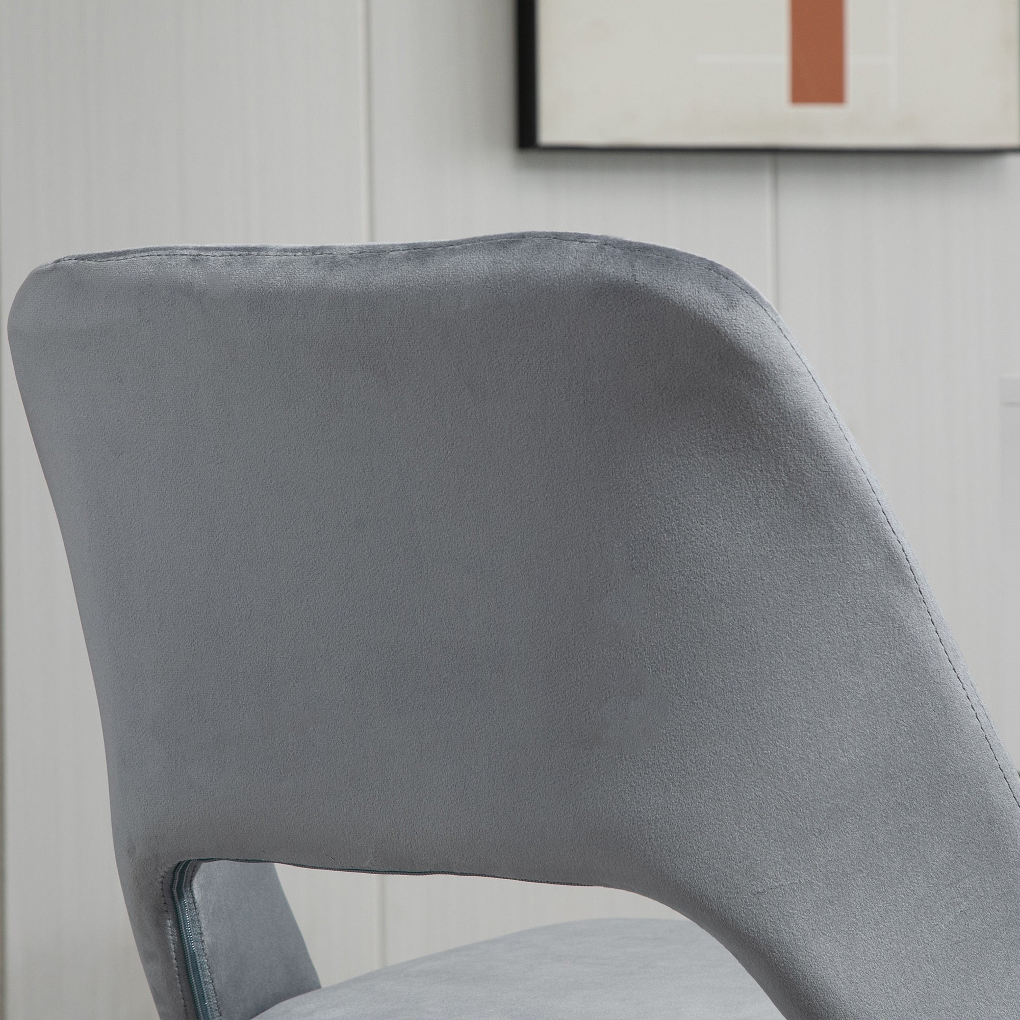 Desk Chair, Adjustable Height Home Office Chair without Armrest, Swivel Office Chair with Velvet Look, Ergonomic Vanity Chair for Bedroom, Study Room, Dark Gray