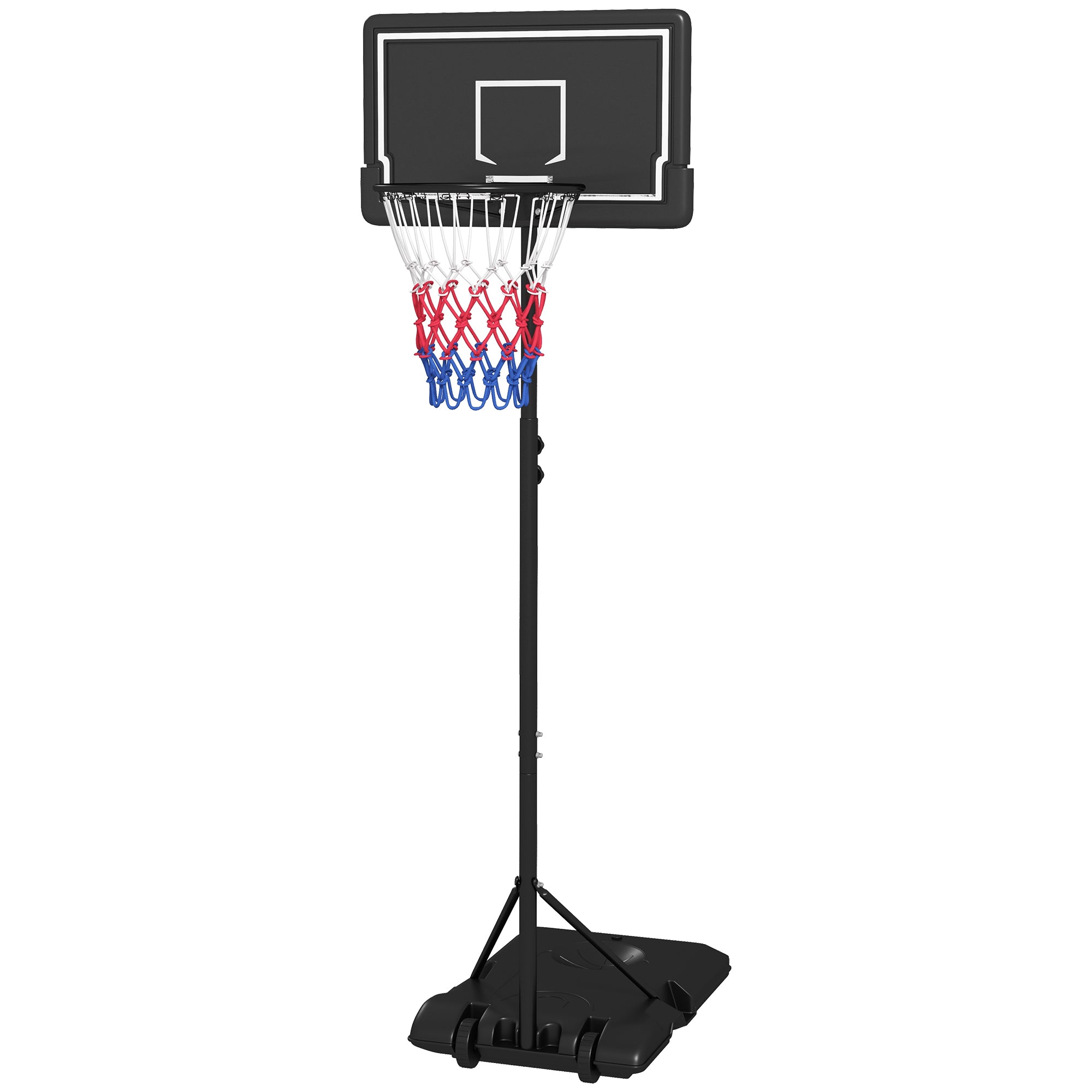 SPORTNOW Basketball Hoop with Stand Adjustable Basketball Stand with Wheels and Shatterproof Backboard, 182-213 cm Basketball Backboard Stand, for Adults, Steel