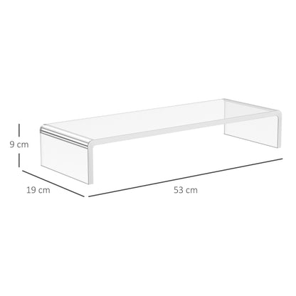 Monitor Stand Screen Stand for Laptop Computer Notebook PC ergonomic Acrylic Transparent 53 x 19 x 9 cm