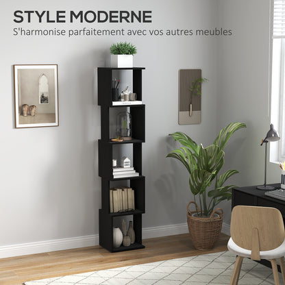 5-Tier Wooden Bookshelf Storage Shelf, Cube Storage Shelf for Living Room, Home Office, 33 x 28 x 161 cm, Black