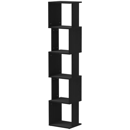 5-Tier Wooden Bookshelf Storage Shelf, Cube Storage Shelf for Living Room, Home Office, 33 x 28 x 161 cm, Black