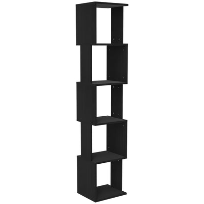 5-Tier Wooden Bookshelf Storage Shelf, Cube Storage Shelf for Living Room, Home Office, 33 x 28 x 161 cm, Black
