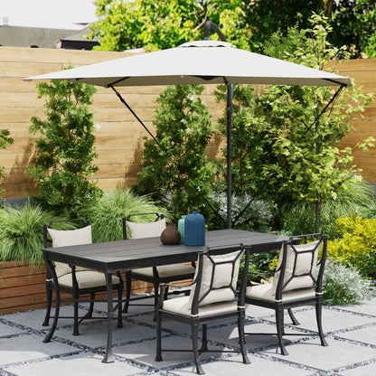 Eccentric Parasol 97.2x97.2 inches Garden Umbrella with Cross Base Adjustable Cover Crank Protective Cover and Anti-UV 50+ Wind Cord Umbrella for Terrace Patio Khaki