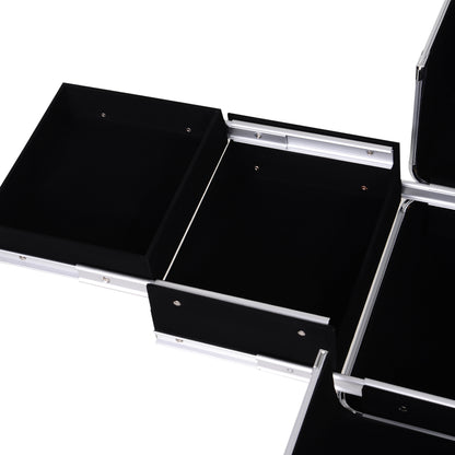 Professional Makeup Case with Drawer Wheeled Makeup Case for Travel Work 34x25x62 cm Pink