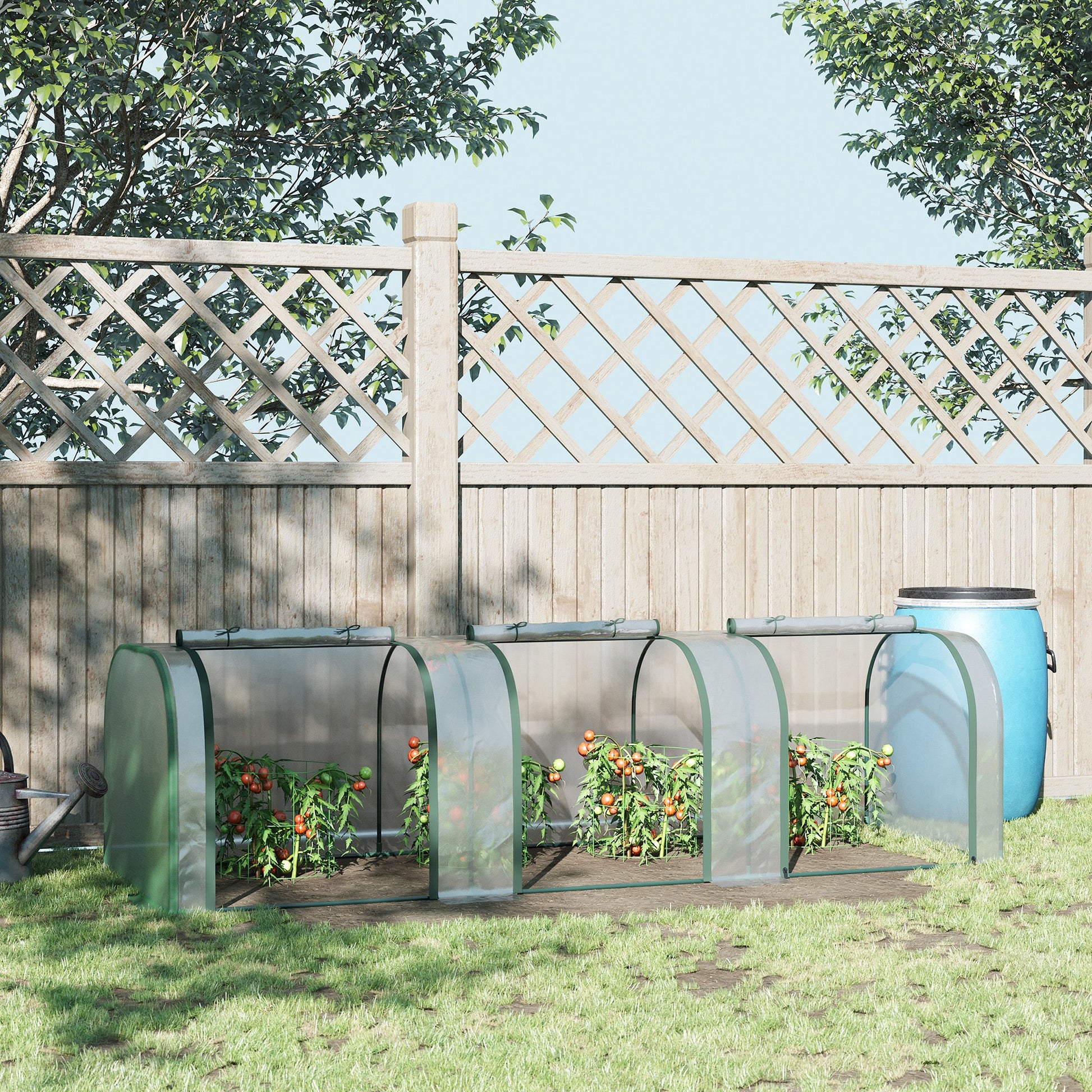 Greenhouse with Door, Winter-Proof Film Greenhouse Made of Steel, Greenhouse for Balcony, Garden, Tomato House 295x100x80cm, Tomato Greenhouse for Tomatoes, Vegetables, Flowers, Plants, Transparent