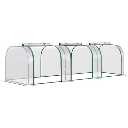 Greenhouse with Door, Winter-Proof Film Greenhouse Made of Steel, Greenhouse for Balcony, Garden, Tomato House 295x100x80cm, Tomato Greenhouse for Tomatoes, Vegetables, Flowers, Plants, Transparent