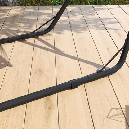 2-Person Hammock Stand — Adjustable Portable Metal Frame, Weather-Resistant, Fits 9–14.1 ft Hammocks, 551 lb Capacity, Black