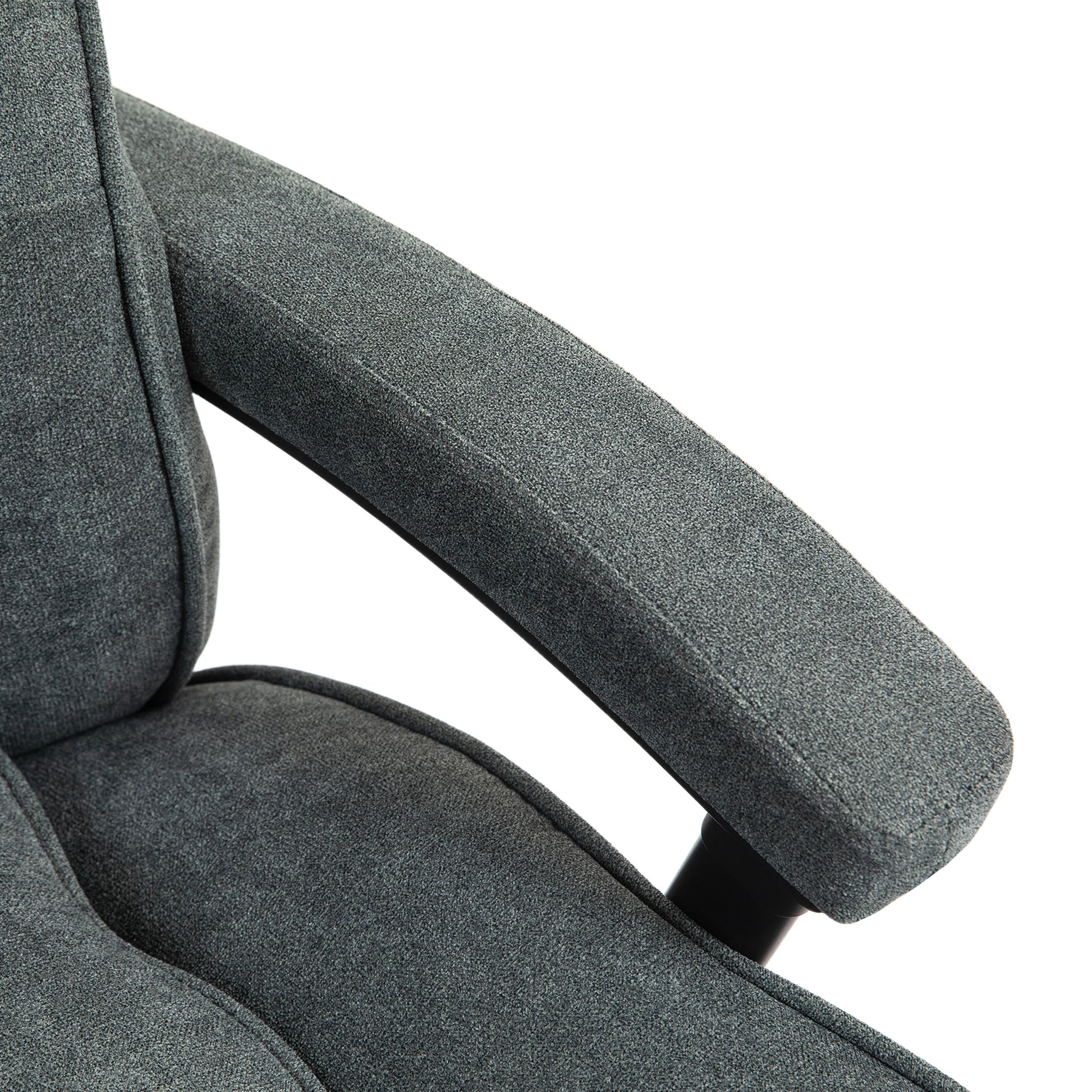 Office Chair, Ergonomic Desk Chair with Rocking Function, Linen-Like Fabric, Height Adjustable PC Chair with Swivel Function, Thick Cushions, Supports up to 200 kg, for Home-Office, Grey
