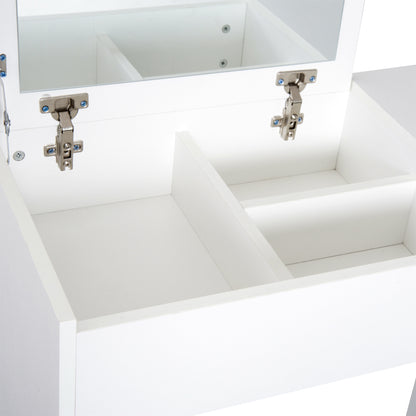 Makeup Vanity with Stool Makeup Table with Flip-Top Mirror and Storage Boxes 80x40x79 cm and 40x30x40 cm White