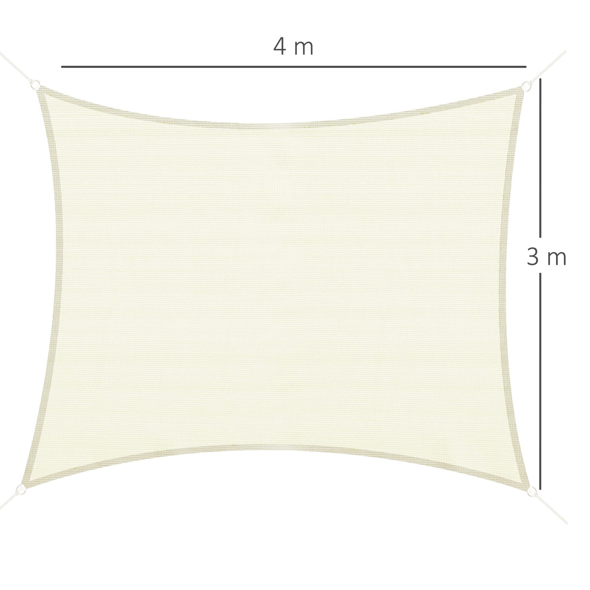 - rectangular sail canopy (various sizes and colors), size 3x4m, cream color