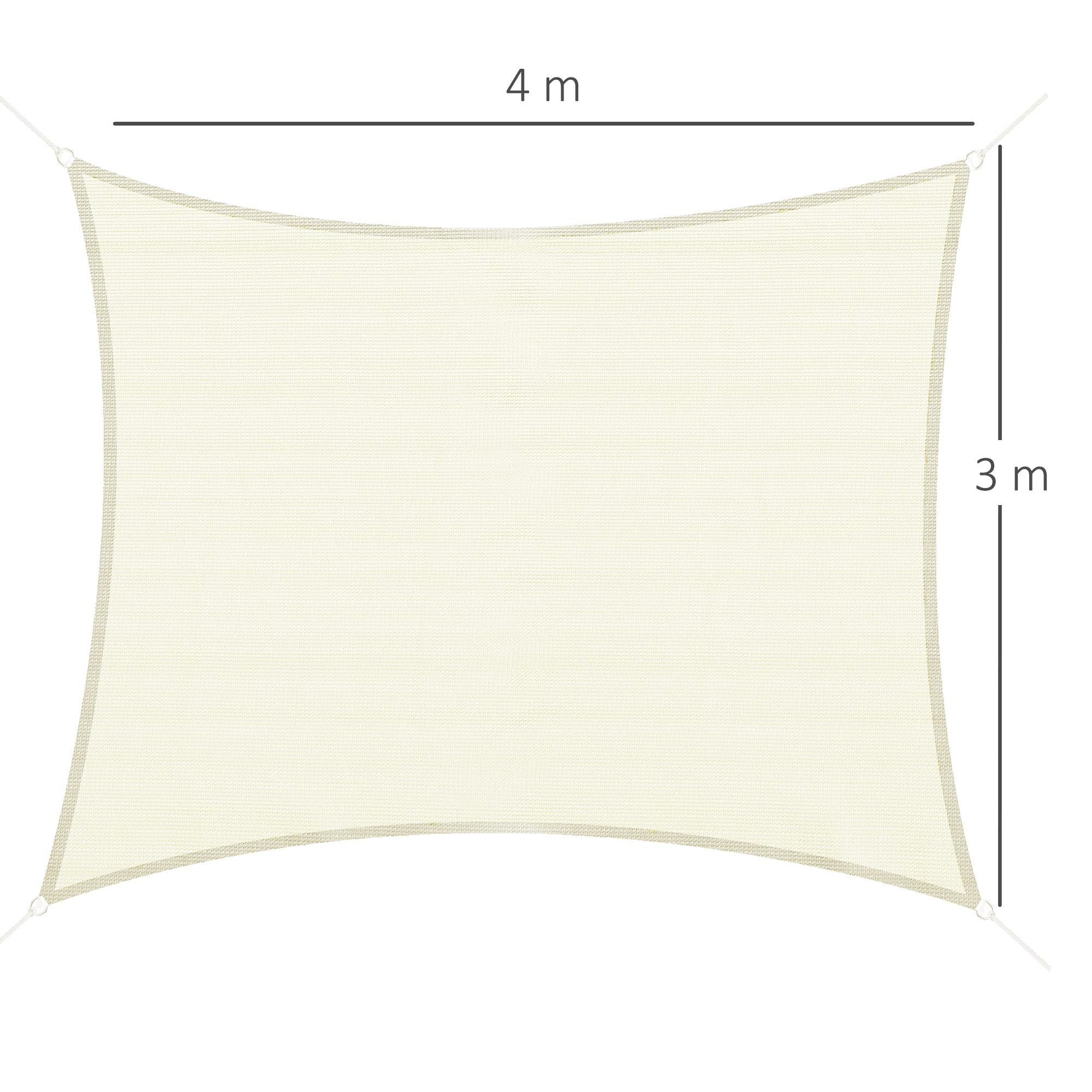 - rectangular sail canopy (various sizes and colors), size 3x4m, cream color