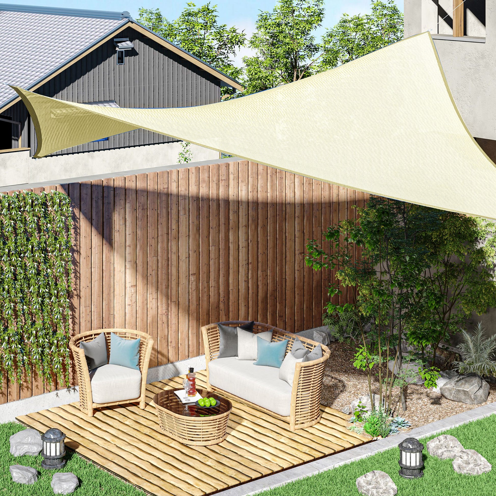 - rectangular sail canopy (various sizes and colors), size 3x4m, cream color