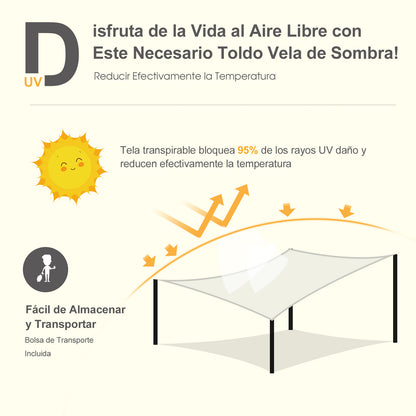 - rectangular sail canopy (various sizes and colors), size 3x4m, cream color