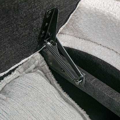 Bench, Bed Bench with Storage, Padded Bench with Lid, Teddy Velvet Look, Storage Chest, Chest Bench for Living Room, Bedroom, Cream, 105 x 44 x 45.5 cm