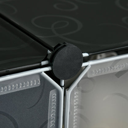 Plastic Shoe Rack Storage Shelf for 6 Pairs of Shoes Shoe Box for Hallway DIY Cube Shelf Shoe Storage Black 49 x 36.5 x 108cm