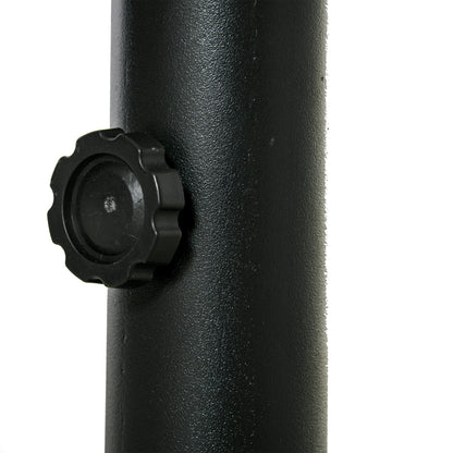 Cement Umbrella Stand with 2 Locking Buttons and 4 Expansion Screws Umbrella Base for Umbrella Pole of 34/38/48mm 12x12x30 cm Black