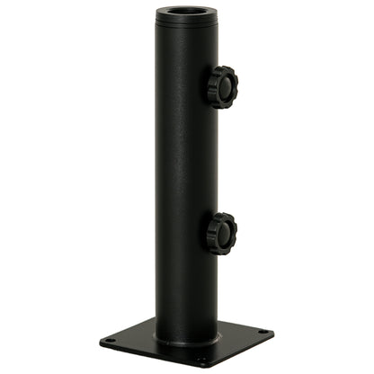 Cement Umbrella Stand with 2 Locking Buttons and 4 Expansion Screws Umbrella Base for Umbrella Pole of 34/38/48mm 12x12x30 cm Black