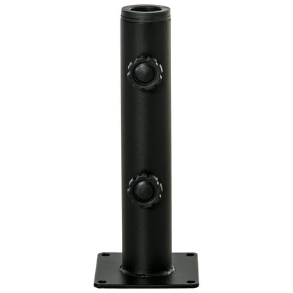 Cement Umbrella Stand with 2 Locking Buttons and 4 Expansion Screws Umbrella Base for Umbrella Pole of 34/38/48mm 12x12x30 cm Black