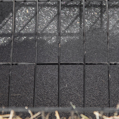 Outdoor Wooden Rabbit Hutch Elevated Cage for Rabbits Guinea Pigs Small Animals with Flip-Top Asphalt Roof Feeder Removable Trays and 2 Doors 91x46x71 cm Gray