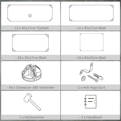 Shoe Cabinet with 12 Compartments Modular Rack for 12 Pairs of Shoes DIY Shoe Storage for Hallway Black 49 x 37 x 108 cm