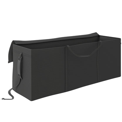 Garden Cushion Storage Bag, Cushion Bag, Protective Cover with Carrying Handle Zipper, Waterproof UV-Resistant 600D Oxford, for Cushion Covers, Christmas Trees 200x60x75 cm Black