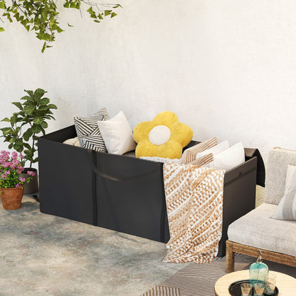 Garden Cushion Storage Bag, Cushion Bag, Protective Cover with Carrying Handle Zipper, Waterproof UV-Resistant 600D Oxford, for Cushion Covers, Christmas Trees 200x60x75 cm Black