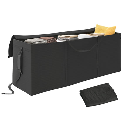 Garden Cushion Storage Bag, Cushion Bag, Protective Cover with Carrying Handle Zipper, Waterproof UV-Resistant 600D Oxford, for Cushion Covers, Christmas Trees 200x60x75 cm Black