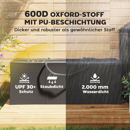 Garden Cushion Storage Bag, Cushion Bag, Protective Cover with Carrying Handle Zipper, Waterproof UV-Resistant 600D Oxford, for Cushion Covers, Christmas Trees 200x60x75 cm Black