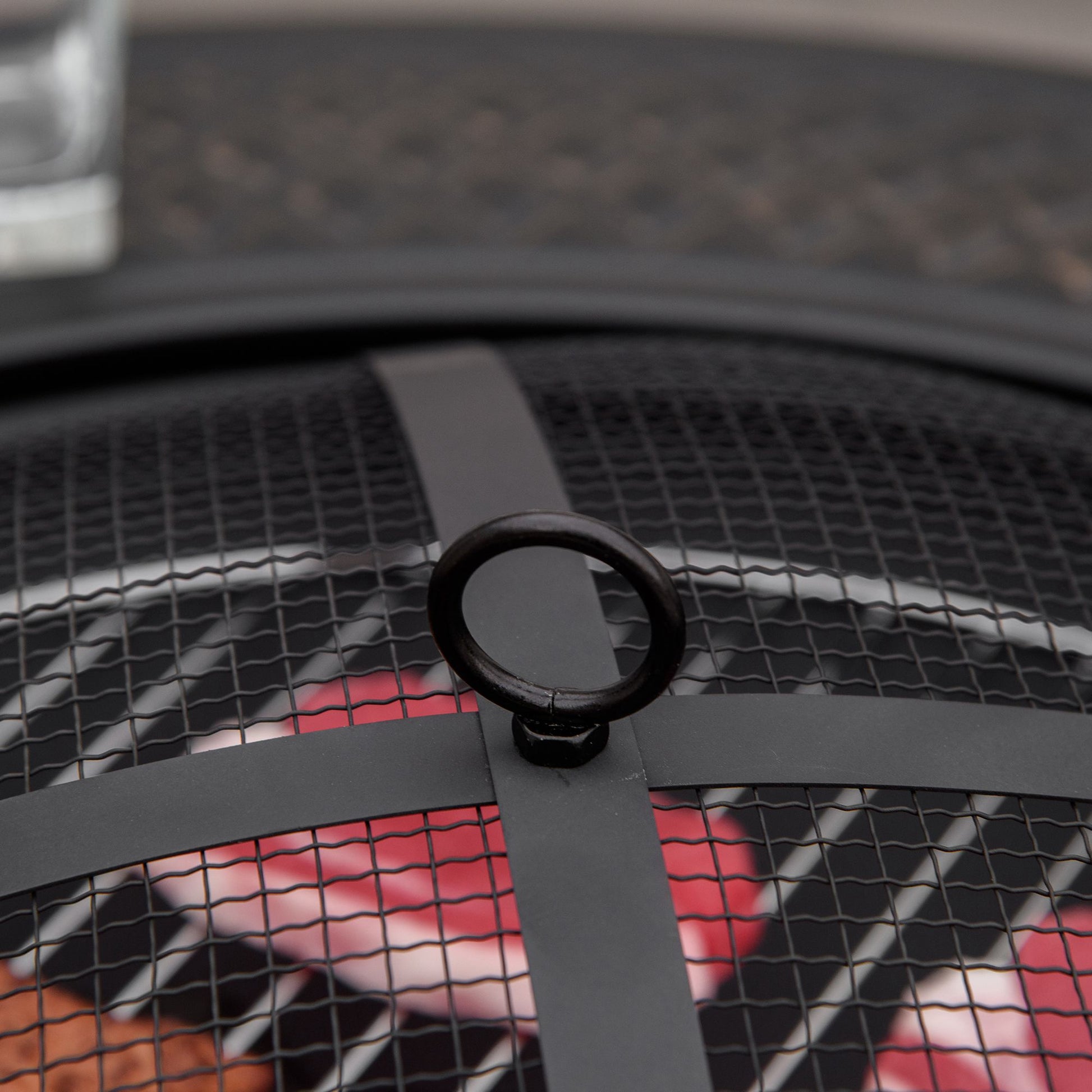 Fire Pit with Poker Spark Guard Fire Basket Fire Table Round Fire Pit for Garden Camping BBQ Steel Black 81 x 81 x 50 cm