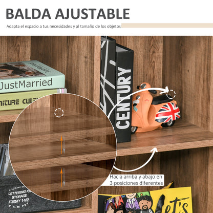 Sideboard with Metal Door Auxiliary Furniture with 3 Open Shelves and Cabinet with Door and Adjustable Shelf for Living Room Kitchen 80x35x82 cm Natural Wood