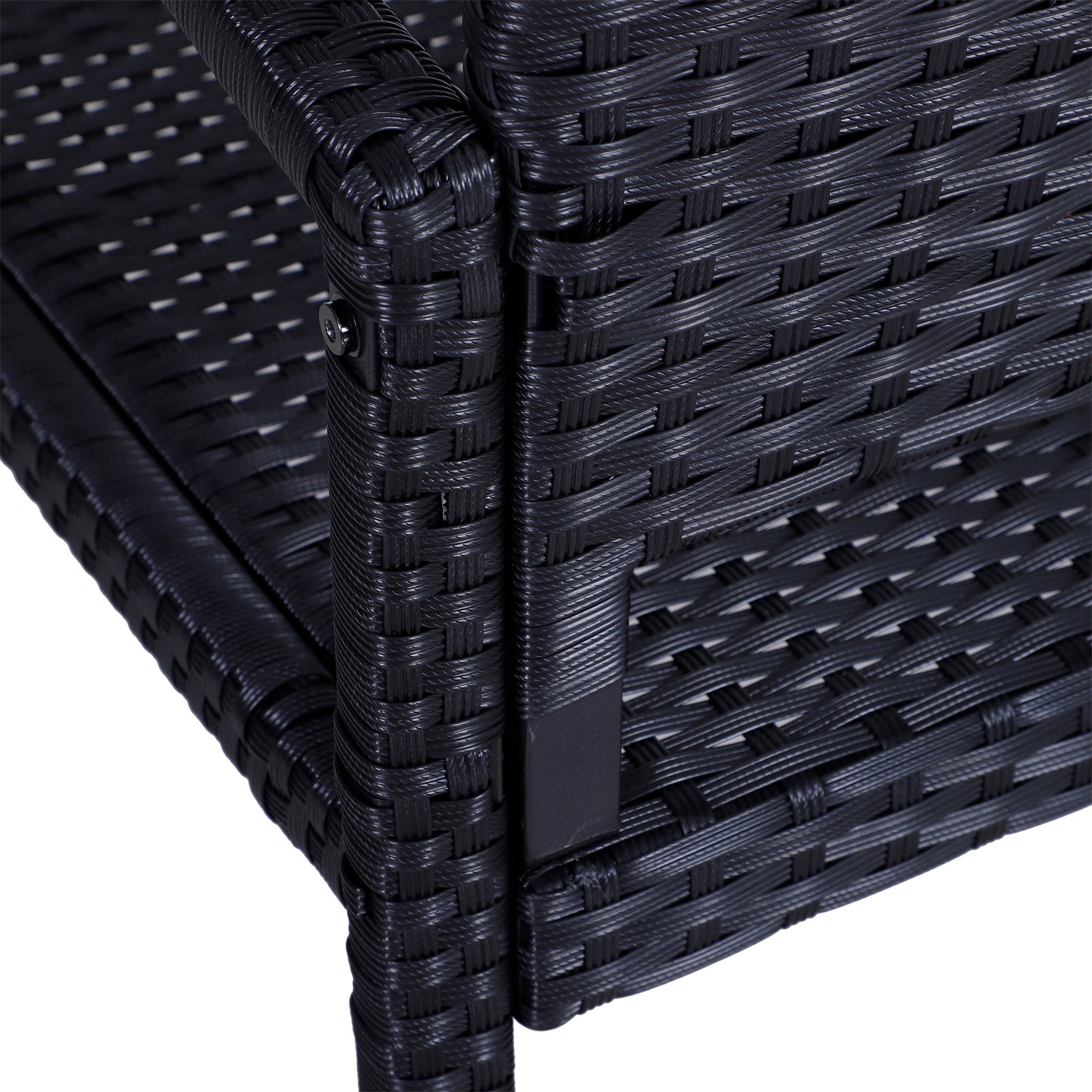 Poly Rattan Garden Bench 2-Seater UV-Resistant Bench with Ergonomic Armrests Backrest Garden Furniture Park Bench up to 240kg Load Capacity Patio Bench for Garden Terrace, 122x60x85cm, Black