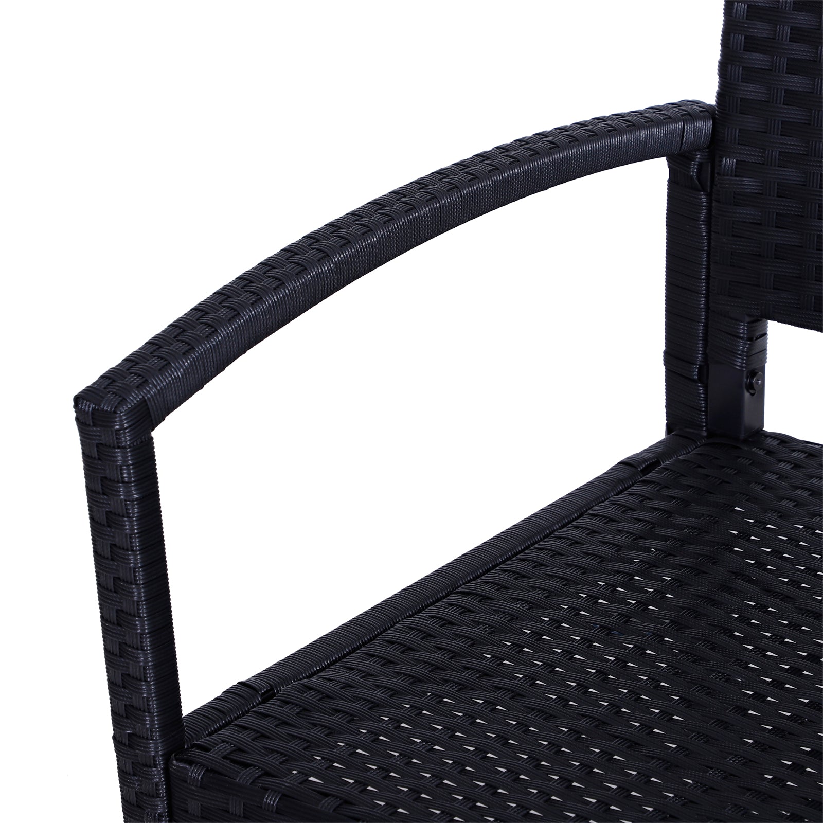 Poly Rattan Garden Bench 2-Seater UV-Resistant Bench with Ergonomic Armrests Backrest Garden Furniture Park Bench up to 240kg Load Capacity Patio Bench for Garden Terrace, 122x60x85cm, Black