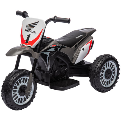 Honda CRF450RL Licensed Electric Motorcycle for Kids 18+ Months 6V Battery-Powered Motorbike with 3 km/h Speed Horn and Start Sound Load 25 kg 71x40.5x43.5 cm Gray