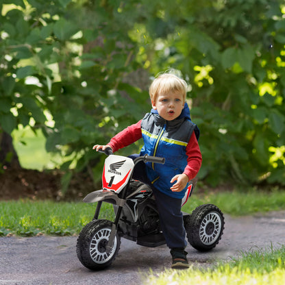 Honda CRF450RL Licensed Electric Motorcycle for Kids 18+ Months 6V Battery-Powered Motorbike with 3 km/h Speed Horn and Start Sound Load 25 kg 71x40.5x43.5 cm Gray