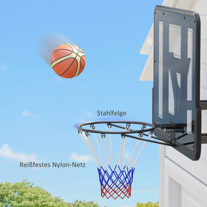 SPORTNOW Basketball Hoop with Backboard for Outdoor & Indoor, Basketball Board with Ø45 cm Steel Rim and Net, Wall Mount, Basketball Board for Adults, 110 x 80 x 75 cm, Black