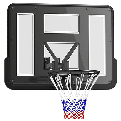 SPORTNOW Basketball Hoop with Backboard for Outdoor & Indoor, Basketball Board with Ø45 cm Steel Rim and Net, Wall Mount, Basketball Board for Adults, 110 x 80 x 75 cm, Black