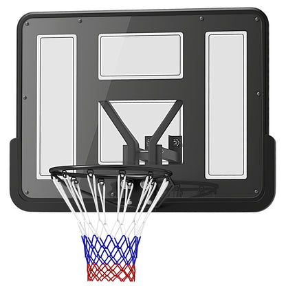 SPORTNOW Basketball Hoop with Backboard for Outdoor & Indoor, Basketball Board with Ø45 cm Steel Rim and Net, Wall Mount, Basketball Board for Adults, 110 x 80 x 75 cm, Black