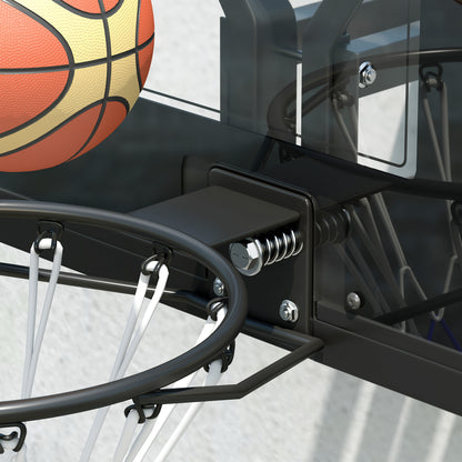 SPORTNOW Basketball Hoop with Backboard for Outdoor & Indoor, Basketball Board with Ø45 cm Steel Rim and Net, Wall Mount, Basketball Board for Adults, 110 x 80 x 75 cm, Black