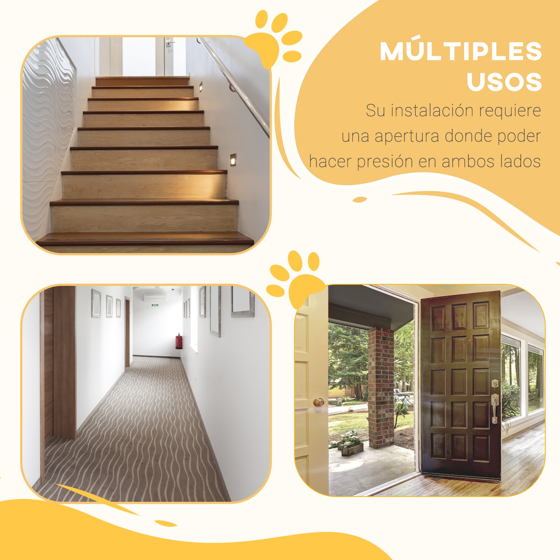 Extensible Dog Safety Gate 74-80 cm for Doors and Stairs Pet Safety Gate with Pressure Mount and Double Lock Black