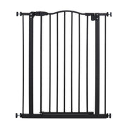 Extensible Dog Safety Gate 74-80 cm for Doors and Stairs Pet Safety Gate with Pressure Mount and Double Lock Black
