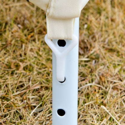 Garden Pavilion Gazebo Party Tent Weatherproof Tent with Mosquito Net Metal + Polyester Cream White 3 x 3 m