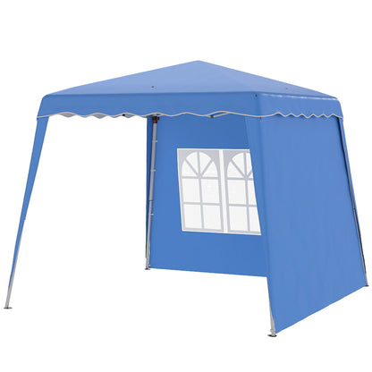 Pop-up Foldable Canopy 3x3 m Garden Gazebo with 2 Side Walls Adjustable Height and Transport Bag UV50+ Waterproof Canopy for Camping Parties Outdoor Blue