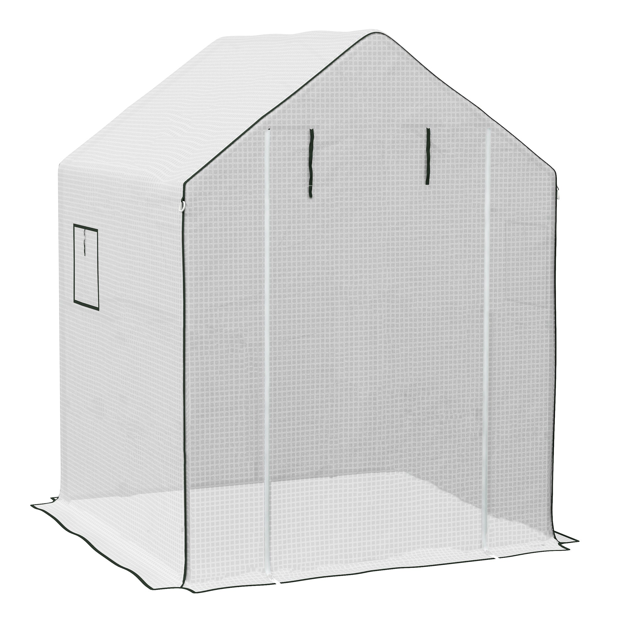 greenhouse film 1.4 x 1.9 m, waterproof garden film with UV protection side window, tear-resistant film made of polyethylene, cover for greenhouse, tunnel film for outdoor use, plants, white