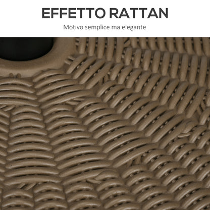 Umbrella Base with Built-in Handles, HDPE and Steel Umbrella Stand with Side Spout, for Umbrella Poles of Ø38/48 mm, Ø51x36 cm, Brown and Black