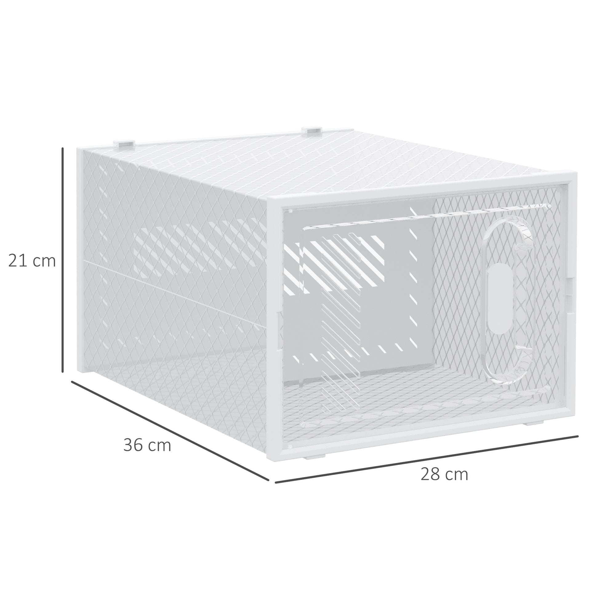 8-Piece Shoe Boxes Set, Shoe Organizer with Magnetic Doors, Shoe Box with Lid, Plastic Shoe Storage for Shoes up to Size 45, Transparent+White