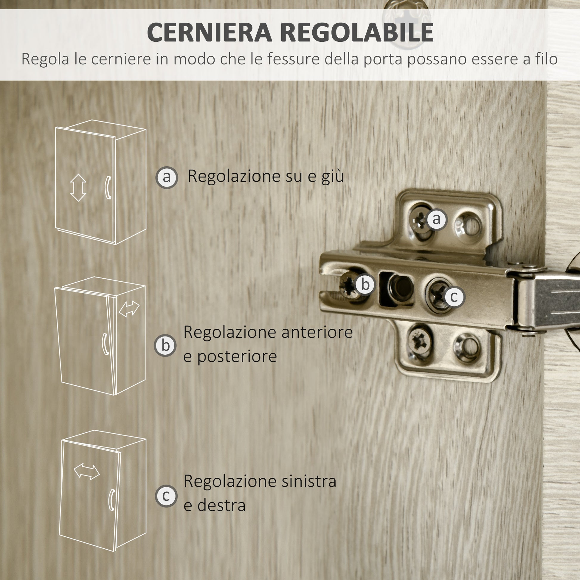 Wooden Bathroom Cabinet with 2 Cabinets, Central Drawer, and Adjustable Shelves, 34x34x150cm, Wood Color