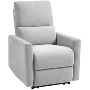 Reclining Chair, Manual Relaxing Chair, with Adjustable Backrest and Footrest, Padded Seat, Linen Fabric, for Bedroom, Living Room, and Home Theater, Light Grey