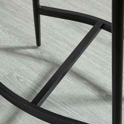 Set of 2 High Kitchen Stools High Kitchen Chairs without Backrest with Industrial Style Steel Structure Load 120 kg for Bar Living Room Dining Room Brown