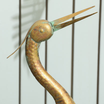 Outdoor Garden Statue, Metal Heron Sculpture, Outdoor Garden Decoration 90 cm, for Pond, Patio, Terrace, Lawn, Multicolor